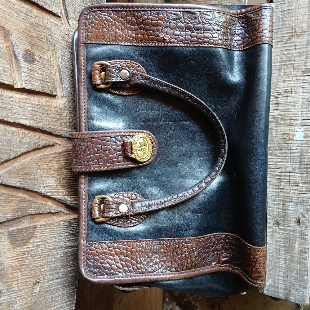 Brahim  Black and Brown Leather Bag